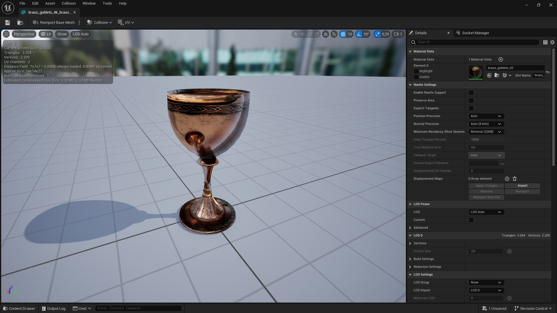 Brass Goblet 03 – Unreal/Assetstore